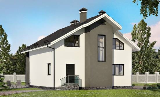 150-005-Л Проект двухэтажного дома с мансардой, бюджетный загородный дом из бризолита Каменск-Шахтинский | Проекты домов от House Expert