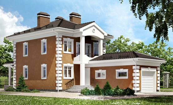 150-006-П Проект двухэтажного дома, гараж, недорогой домик из поризованных блоков Новочеркасск | Проекты домов от House Expert