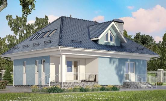 200-002-П Проект двухэтажного дома с мансардой, простой домик из пеноблока Цимлянск | Проекты домов от House Expert