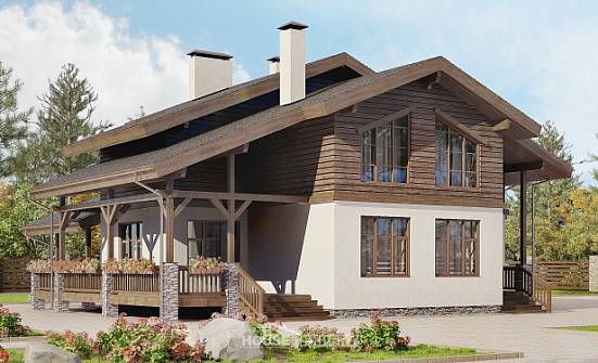 210-006-Л Проект двухэтажного дома мансардный этаж, уютный загородный дом из кирпича Батайск | Проекты домов от House Expert