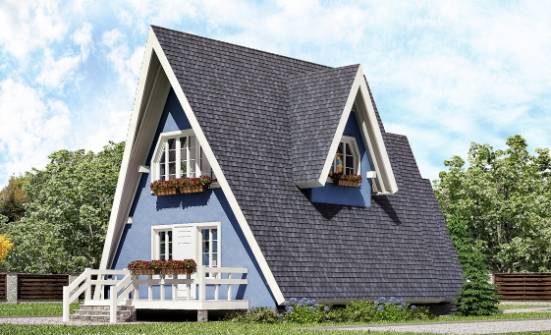 100-002-П Проект двухэтажного дома с мансардой, бюджетный коттедж из дерева Цимлянск | Проекты домов от House Expert