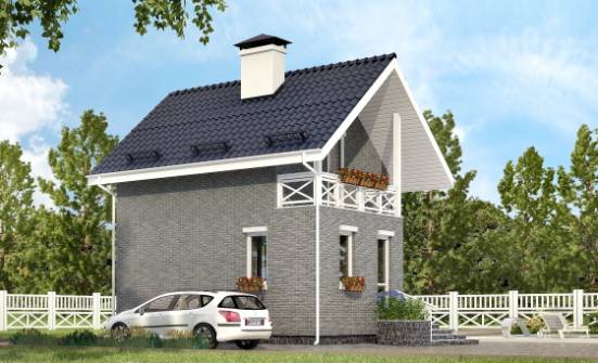 045-001-П Проект двухэтажного дома с мансардой, экономичный загородный дом из блока Гуково | Проекты домов от House Expert
