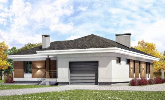 165-001-П Проект одноэтажного дома, гараж, бюджетный дом из бризолита Сальск | Проекты домов от House Expert
