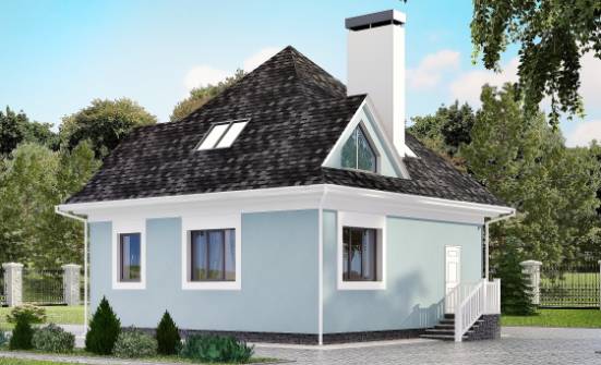 110-001-Л Проект двухэтажного дома с мансардой, экономичный коттедж из твинблока Донецк | Проекты домов от House Expert