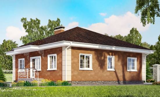 100-001-Л Проект одноэтажного дома, компактный дом из газобетона Волгодонск | Проекты одноэтажных домов от House Expert
