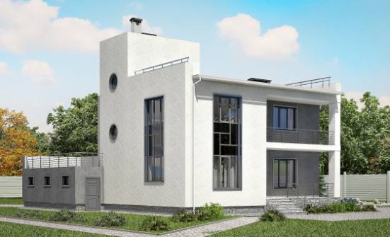 255-001-П Проект двухэтажного дома, гараж, современный дом из блока Новошахтинск | Проекты домов от House Expert