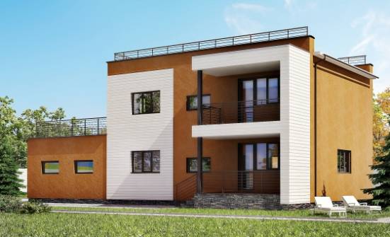 180-012-П Проект двухэтажного дома, гараж, современный коттедж из кирпича Волгодонск | Проекты домов от House Expert