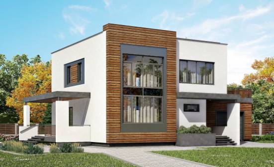 220-003-П Проект двухэтажного дома, гараж, классический коттедж из твинблока Азов | Проекты домов от House Expert