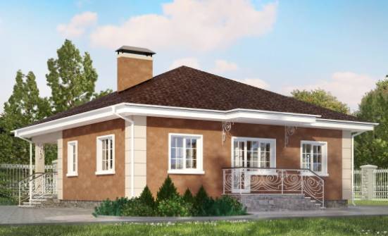 100-001-Л Проект одноэтажного дома, компактный дом из газобетона Волгодонск | Проекты домов от House Expert
