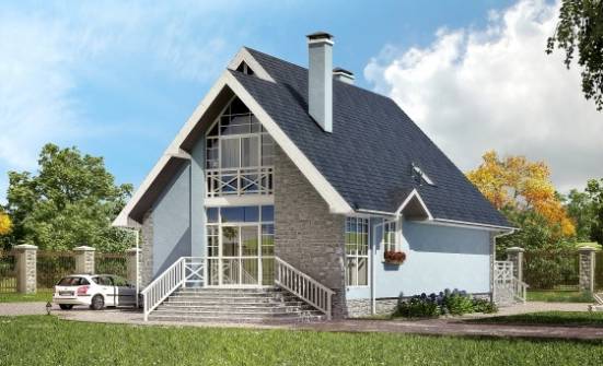 170-003-П Проект двухэтажного дома мансардный этаж, бюджетный дом из теплоблока Волгодонск | Проекты домов от House Expert