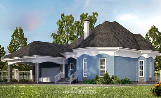 180-007-Л Проект двухэтажного дома с мансардой, гараж, классический дом из газобетона Азов | Проекты домов от House Expert