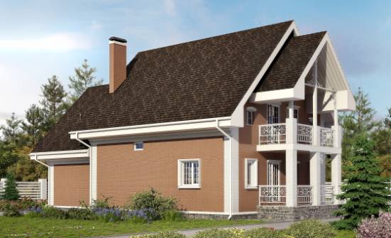 185-003-П Проект двухэтажного дома мансардой, гараж, средний дом из пеноблока Цимлянск | Проекты домов от House Expert