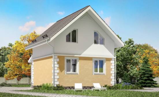 070-002-П Проект двухэтажного дома с мансардным этажом, маленький коттедж из газосиликатных блоков Гуково | Проекты домов от House Expert