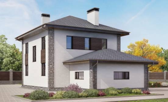185-004-Л Проект двухэтажного дома, гараж, средний коттедж из керамзитобетонных блоков Донецк | Проекты домов от House Expert