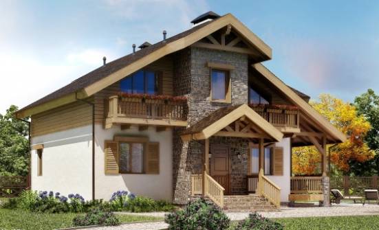150-004-П Проект двухэтажного дома мансардой, экономичный коттедж из блока Азов | Проекты домов от House Expert