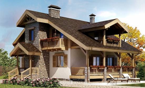 150-004-П Проект двухэтажного дома мансардой, экономичный коттедж из блока Азов | Проекты домов от House Expert