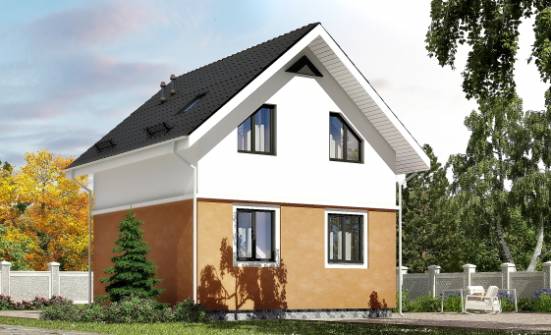 070-001-Л Проект двухэтажного дома с мансардой, простой дом из керамзитобетонных блоков Батайск | Проекты домов от House Expert