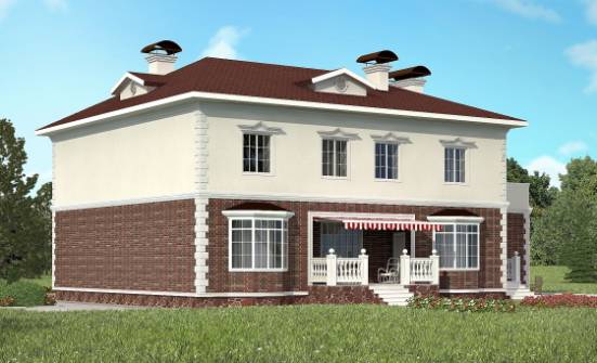 380-001-Л Проект двухэтажного дома, гараж, большой коттедж из кирпича Таганрог | Проекты домов от House Expert
