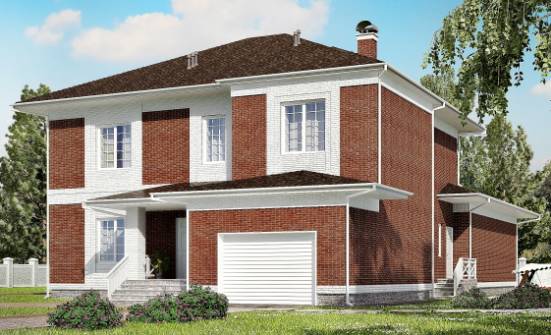 315-001-П Проект двухэтажного дома и гаражом, уютный дом из кирпича Гуково | Проекты домов от House Expert