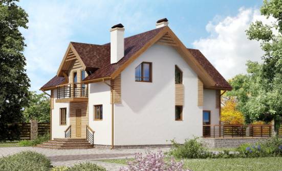 150-009-П  Проект двухэтажного дома с мансардой, компактный дом из бризолита Гуково | Проекты домов от House Expert