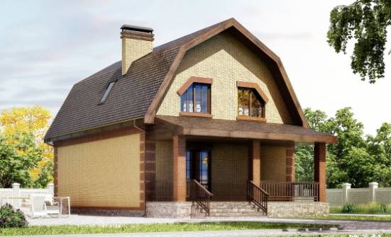 130-005-Л Проект двухэтажного дома мансардой, экономичный коттедж из бризолита Новошахтинск | Проекты домов от House Expert