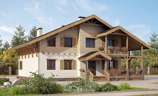 260-001-Л Проект двухэтажного дома с мансардой, красивый загородный дом из кирпича Шахты | Проекты домов от House Expert