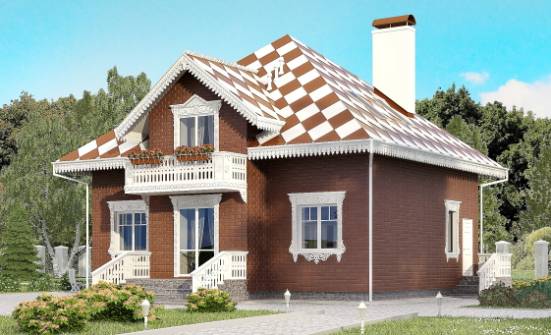 155-003-Л Проект двухэтажного дома мансардой, гараж, недорогой дом из керамзитобетонных блоков Сальск | Проекты домов от House Expert