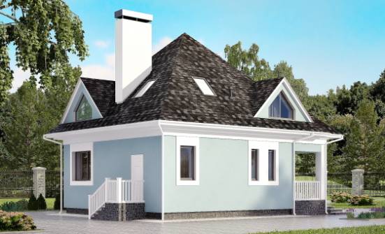 110-001-Л Проект двухэтажного дома с мансардой, экономичный коттедж из твинблока Донецк | Проекты домов от House Expert