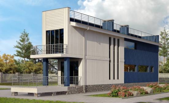 100-003-П Проект двухэтажного дома, скромный домик из бризолита Новочеркасск | Проекты домов от House Expert