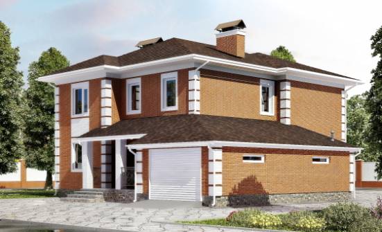 220-004-Л Проект двухэтажного дома и гаражом, средний загородный дом из кирпича Сальск | Проекты домов от House Expert