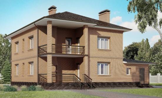 245-003-Л Проект двухэтажного дома, гараж, красивый коттедж из кирпича Новочеркасск | Проекты домов от House Expert