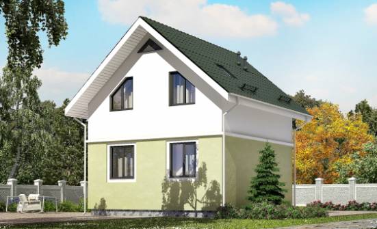 070-001-П Проект двухэтажного дома с мансардным этажом, экономичный загородный дом из газобетона Новошахтинск | Проекты домов от House Expert