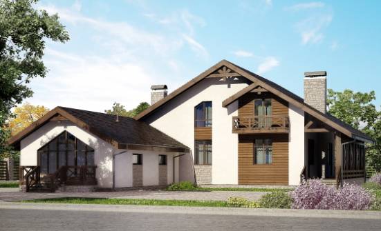265-001-П Проект двухэтажного дома с мансардой и гаражом, просторный загородный дом из твинблока Волгодонск | Проекты домов от House Expert