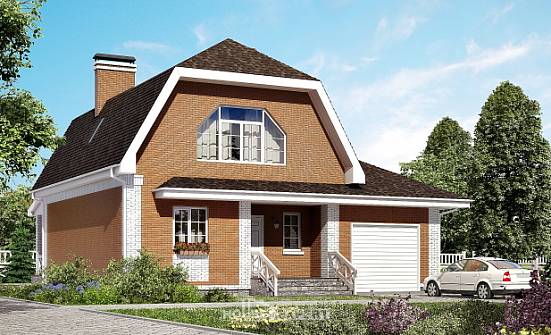 160-006-П Проект двухэтажного дома с мансардой, гараж, классический загородный дом из бризолита Донецк | Проекты домов от House Expert