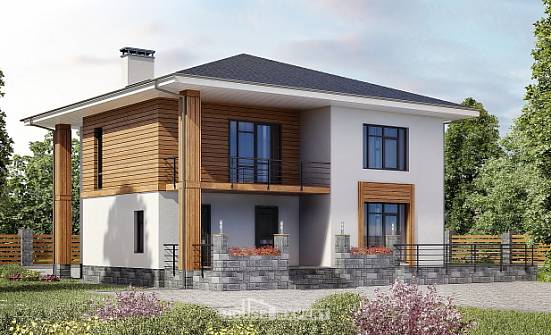 180-015-П Проект двухэтажного дома, доступный коттедж из пеноблока Новочеркасск | Проекты домов от House Expert