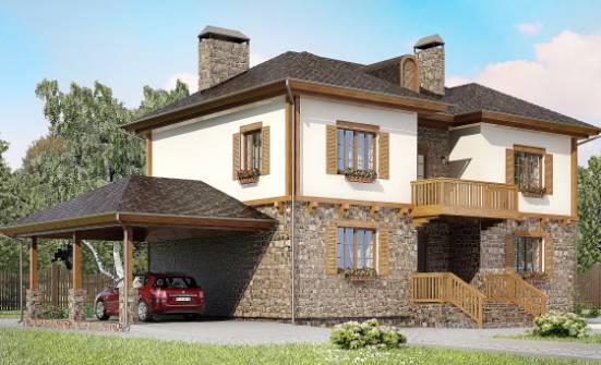 155-006-Л Проект двухэтажного дома, гараж, компактный коттедж из поризованных блоков Белая Калитва | Проекты домов от House Expert
