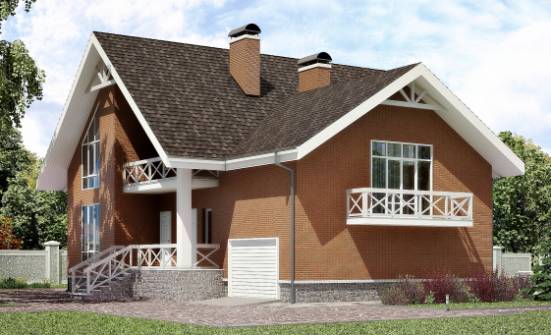 215-001-П Проект двухэтажного дома с мансардой и гаражом, современный домик из твинблока Батайск | Проекты домов от House Expert