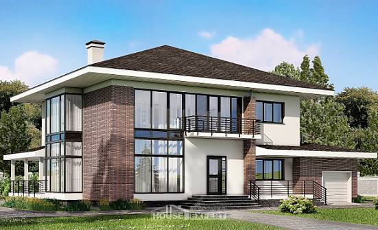 275-002-П Проект двухэтажного дома, гараж, большой коттедж из кирпича Батайск | Проекты домов от House Expert