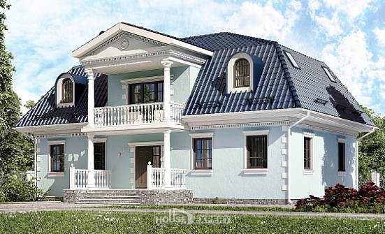 210-004-Л Проект двухэтажного дома с мансардным этажом, простой коттедж из газобетона Новочеркасск | Проекты домов от House Expert