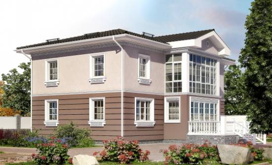 210-005-П Проект двухэтажного дома, средний коттедж из бризолита Каменск-Шахтинский | Проекты домов от House Expert