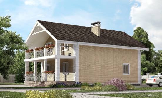 150-007-Л Проект двухэтажного дома с мансардным этажом, экономичный домик из пеноблока Новочеркасск | Проекты домов от House Expert