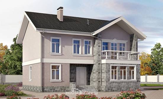 170-008-П Проект двухэтажного дома, недорогой коттедж из поризованных блоков Новочеркасск | Проекты домов от House Expert