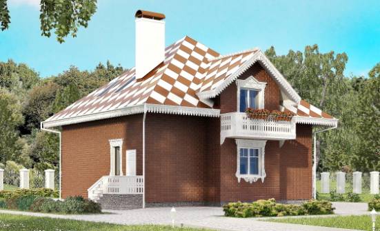 155-003-Л Проект двухэтажного дома мансардой, гараж, недорогой дом из керамзитобетонных блоков Сальск | Проекты домов от House Expert