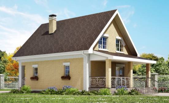 130-004-П Проект двухэтажного дома мансардой, простой дом из пеноблока Аксай | Проекты домов от House Expert