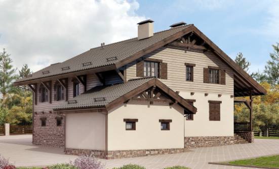 255-002-П Проект двухэтажного дома с мансардным этажом, гараж, современный загородный дом из бризолита Волгодонск | Проекты домов от House Expert