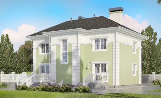 155-005-П Проект двухэтажного дома, классический коттедж из газобетона Азов | Проекты домов от House Expert