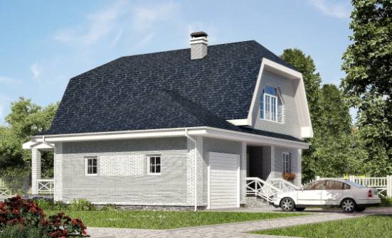 160-006-Л Проект двухэтажного дома с мансардой и гаражом, простой дом из пеноблока Каменск-Шахтинский | Проекты домов от House Expert
