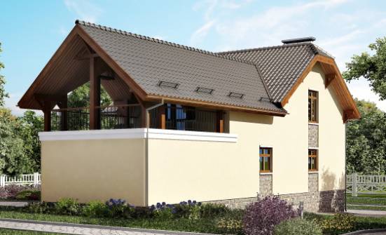 255-003-П Проект трехэтажного дома мансардой, гараж, классический домик из пеноблока Сальск | Проекты домов от House Expert