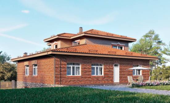 380-002-Л Проект трехэтажного дома и гаражом, классический домик из кирпича Новочеркасск | Проекты домов от House Expert