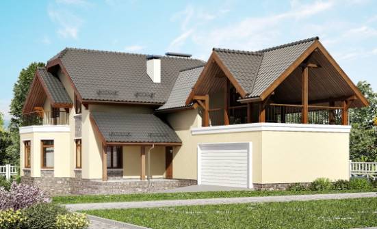 255-003-П Проект трехэтажного дома мансардой, гараж, классический домик из пеноблока Сальск | Проекты домов от House Expert